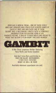 Gambit - January 1967 - Second Printing - Rear Cover